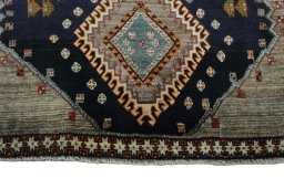 Central medallion detail of 2000s Persian Gabbeh rug from Iran / Persia