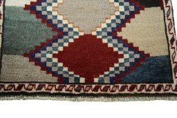Central medallion detail of 2000s Persian Gabbeh rug from Iran / Persia