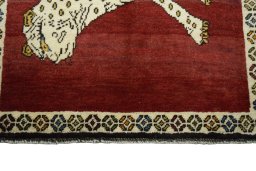 Central medallion detail of 2000s Persian Gabbeh rug from Iran / Persia