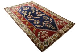 Close-up detail of 2000s Persian Gabbeh rug from Iran / Persia showing Wool weave