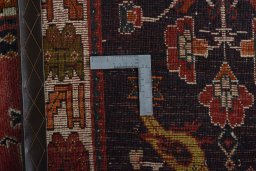 Close-up detail of 2000s Persian Gabbeh rug from Iran / Persia showing Wool weave