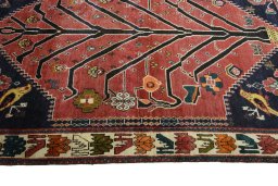 Close-up detail of 2000s Persian Gabbeh rug from Iran / Persia showing Wool weave