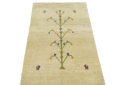 Surface texture of New Persian Gabbeh rug with natural Wool and intricate pattern