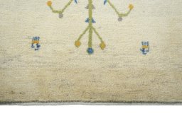 Central medallion detail of New Persian Gabbeh rug from Iran / Persia
