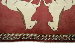 Central medallion detail of 2000s Persian Gabbeh rug from Iran / Persia