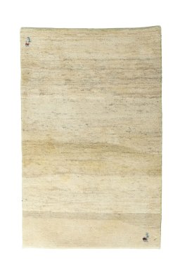 Full view of New Persian Gabbeh rug from Iran / Persia, 130 × 83 cm in Beige tones