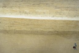 Full view of New Persian Gabbeh rug from Iran / Persia, 130 × 83 cm in Beige tones
