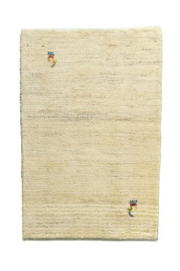 Full view of New Persian Gabbeh rug from Iran / Persia, 90 × 60 cm in Beige tones