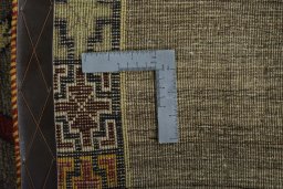 Close-up detail of 2000s Persian Gabbeh rug from Iran / Persia showing Wool weave