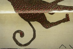 Full view of 2000s Persian Gabbeh rug from Iran / Persia, 155 × 108 cm in Beige tones