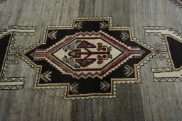 Central medallion detail of 2000s Persian Gabbeh rug from Iran / Persia
