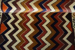 Full view of 2000s Persian Gabbeh rug from Iran / Persia, 168 × 100 cm in Multi Color tones