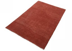 Corner detail of New Persian Gabbeh rug showing border pattern and Wool pile