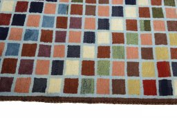 Close-up detail of 2000s Persian Gabbeh rug from Iran / Persia showing Wool weave