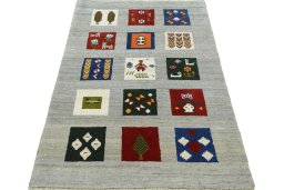 Surface texture of New Persian Gabbeh rug with natural Wool and intricate pattern