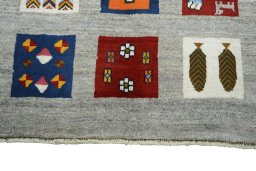 Central medallion detail of New Persian Gabbeh rug from Iran / Persia