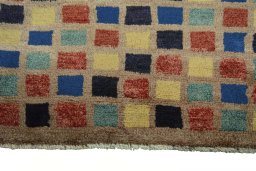 Central medallion detail of 2000s Persian Gabbeh rug from Iran / Persia