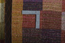 Close-up detail of New Persian Gabbeh rug from Iran / Persia showing Wool weave
