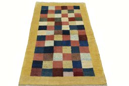 Surface texture of New Persian Gabbeh rug with natural Wool and intricate pattern