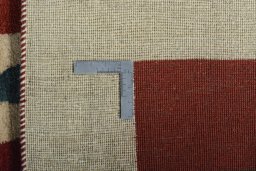 Close-up detail of New Persian Gabbeh rug from Iran / Persia showing Wool weave