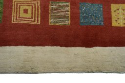 Central medallion detail of New Persian Gabbeh rug from Iran / Persia
