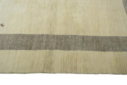 Close-up detail of New Persian Gabbeh rug from Iran / Persia showing Wool weave