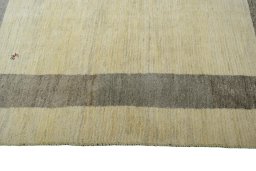 Close-up detail of New Persian Gabbeh rug from Iran / Persia showing Wool weave