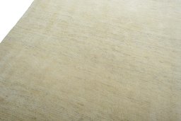 Backside of handmade New Persian Gabbeh rug showing knot structure and weave density