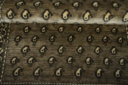 Full view of 2000s Persian Gabbeh rug from Iran / Persia, 185 × 115 cm in Gray tones