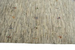 Close-up detail of New Persian Gabbeh rug from Iran / Persia showing Wool weave