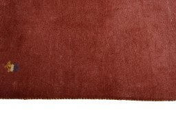 Close-up detail of New Persian Gabbeh rug from Iran / Persia showing Wool weave