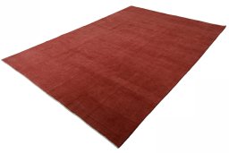 Corner detail of New Persian Gabbeh rug showing border pattern and Wool pile