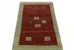 Surface texture of New Persian Gabbeh rug with natural Wool and intricate pattern