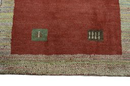 Central medallion detail of New Persian Gabbeh rug from Iran / Persia