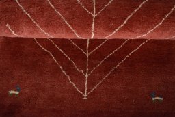 Full view of New Persian Gabbeh rug from Iran / Persia, 128 × 85 cm in Red tones