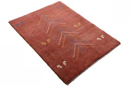 Close-up detail of New Persian Gabbeh rug from Iran / Persia showing Wool weave
