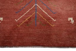 Central medallion detail of New Persian Gabbeh rug from Iran / Persia