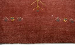 Central medallion detail of New Persian Gabbeh rug from Iran / Persia