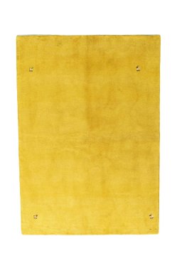 Full view of New Persian Gabbeh rug from Iran / Persia, 215 × 152 cm in Yellow tones