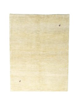 Full view of New Persian Gabbeh rug from Iran / Persia, 203 × 156 cm in Beige tones