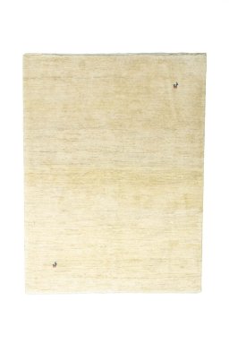 Full view of New Persian Gabbeh rug from Iran / Persia, 202 × 153 cm in Beige tones
