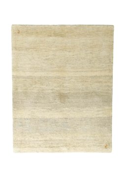 Full view of New Persian Gabbeh rug from Iran / Persia, 196 × 155 cm in Beige tones