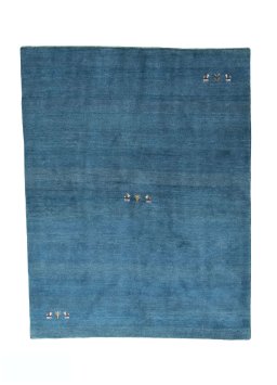 Full view of New Persian Gabbeh rug from Iran / Persia, 201 × 158 cm in Blue tones