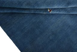 Full view of New Persian Gabbeh rug from Iran / Persia, 201 × 158 cm in Blue tones