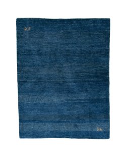 Full view of New Persian Gabbeh rug from Iran / Persia, 196 × 152 cm in Blue tones