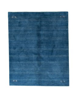 Full view of New Persian Gabbeh rug from Iran / Persia, 255 × 207 cm in Blue tones