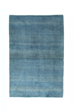 Full view of New Persian Gabbeh rug from Iran / Persia, 183 × 123 cm in Blue tones