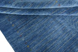 Full view of New Persian Gabbeh rug from Iran / Persia, 250 × 160 cm in Blue tones