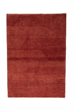 Full view of New Persian Gabbeh rug from Iran / Persia, 147 × 103 cm in Red tones