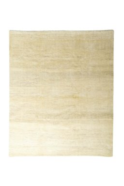 Full view of New Persian Gabbeh rug from Iran / Persia, 301 × 250 cm in Beige tones